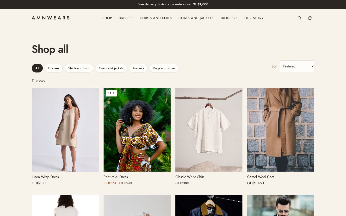 amnwears shop page